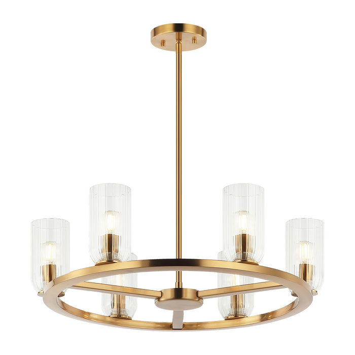 Matteo Lighting C34006AG Six Light Chandelier, Aged Gold Brass