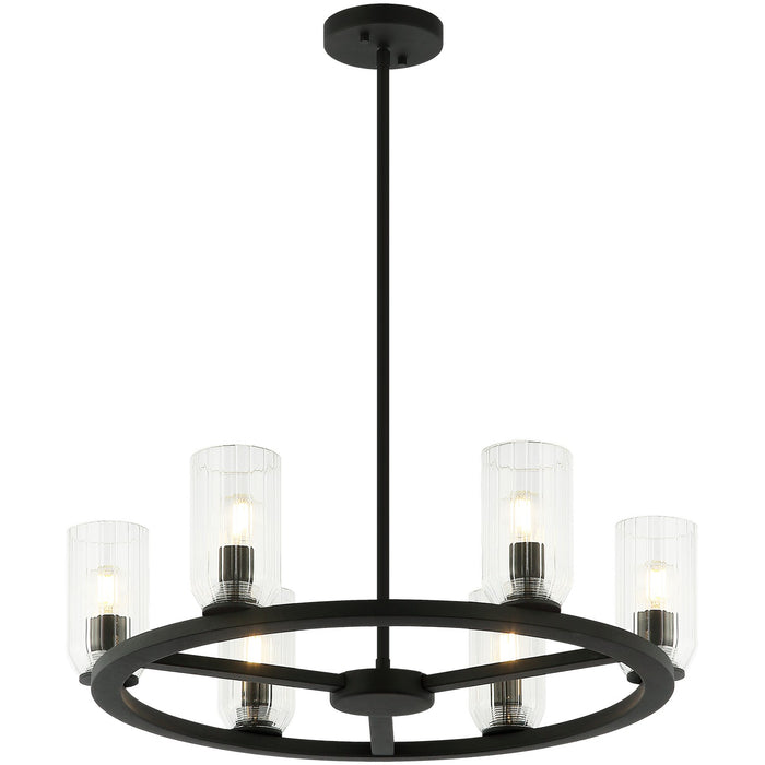 Matteo Lighting C34006MB Six Light Chandelier, Matte Black