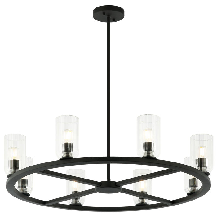 Matteo Lighting C34008MB Eight Light Chandelier, Matte Black