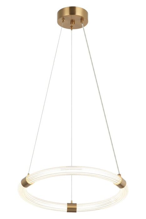 Matteo Lighting C34816AG LED Pendant, Aged Gold Brass