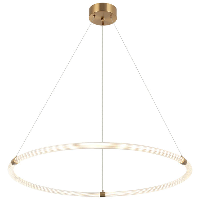Matteo Lighting C34840AG LED Pendant, Aged Gold Brass