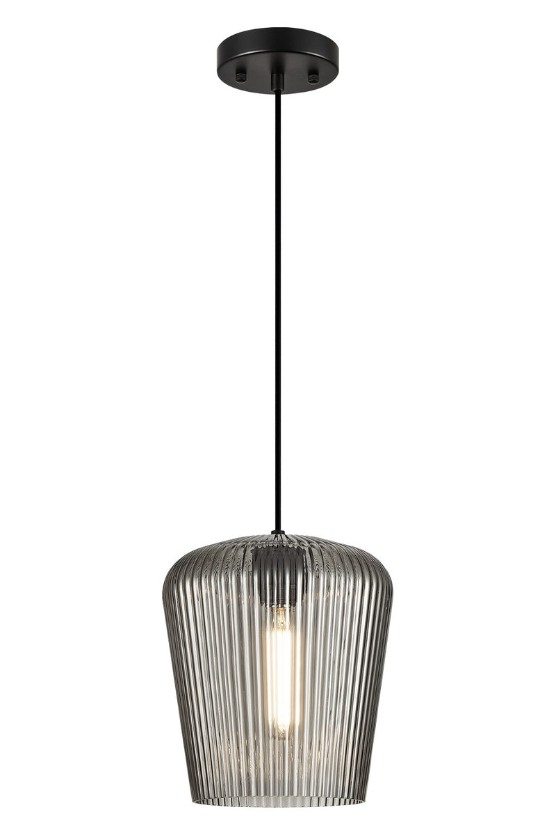 Matteo Lighting C61001BKSM One Light Pendant, Black