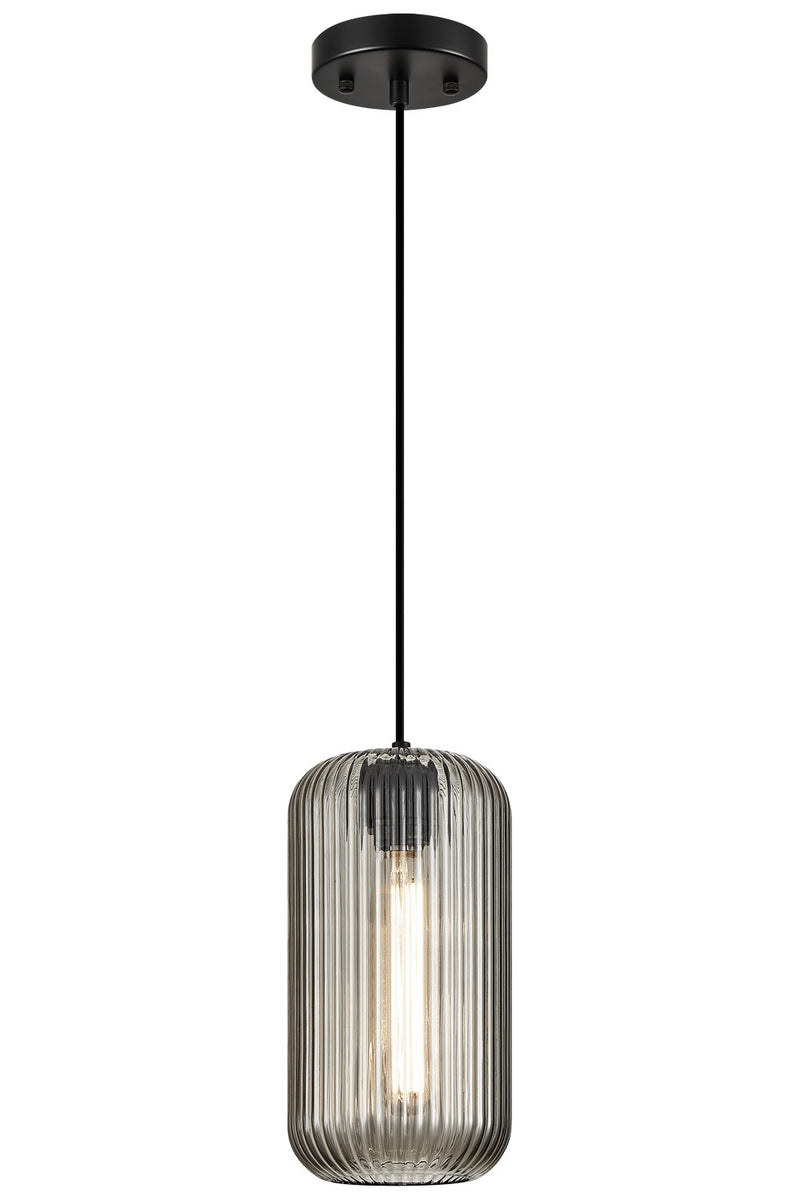 Matteo Lighting C61002BKSM One Light Pendant, Black