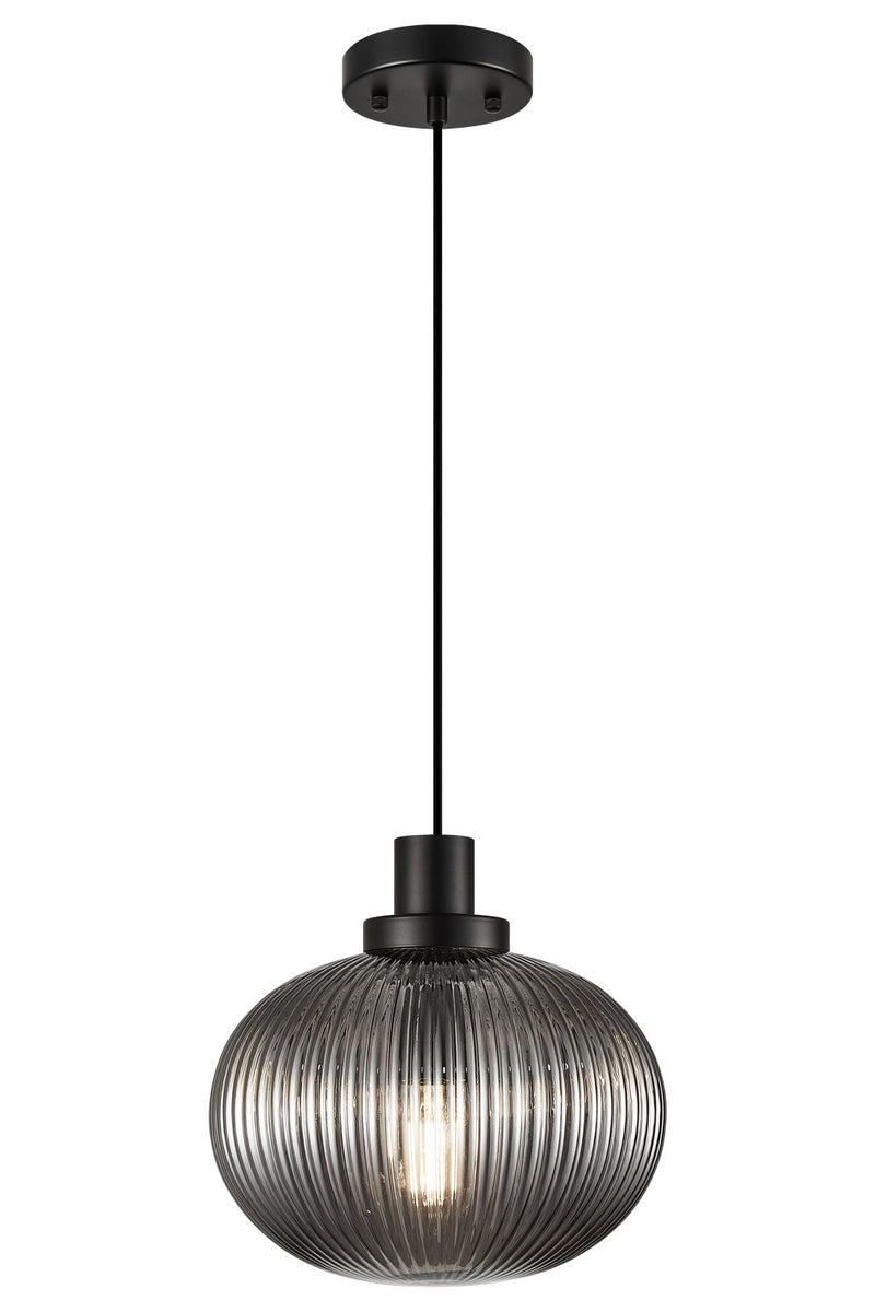 Matteo Lighting C61003BKSM One Light Pendant, Black