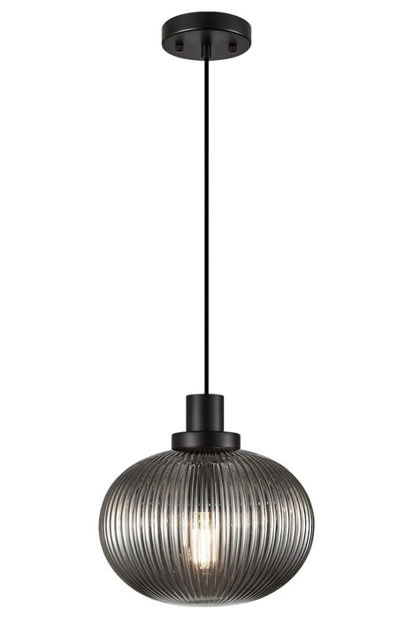 Matteo Lighting C61003BKSM One Light Pendant, Black