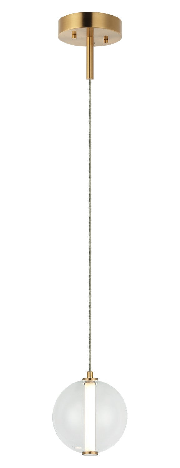 Matteo Lighting C69601AGCL LED Pendant, Aged Gold Brass