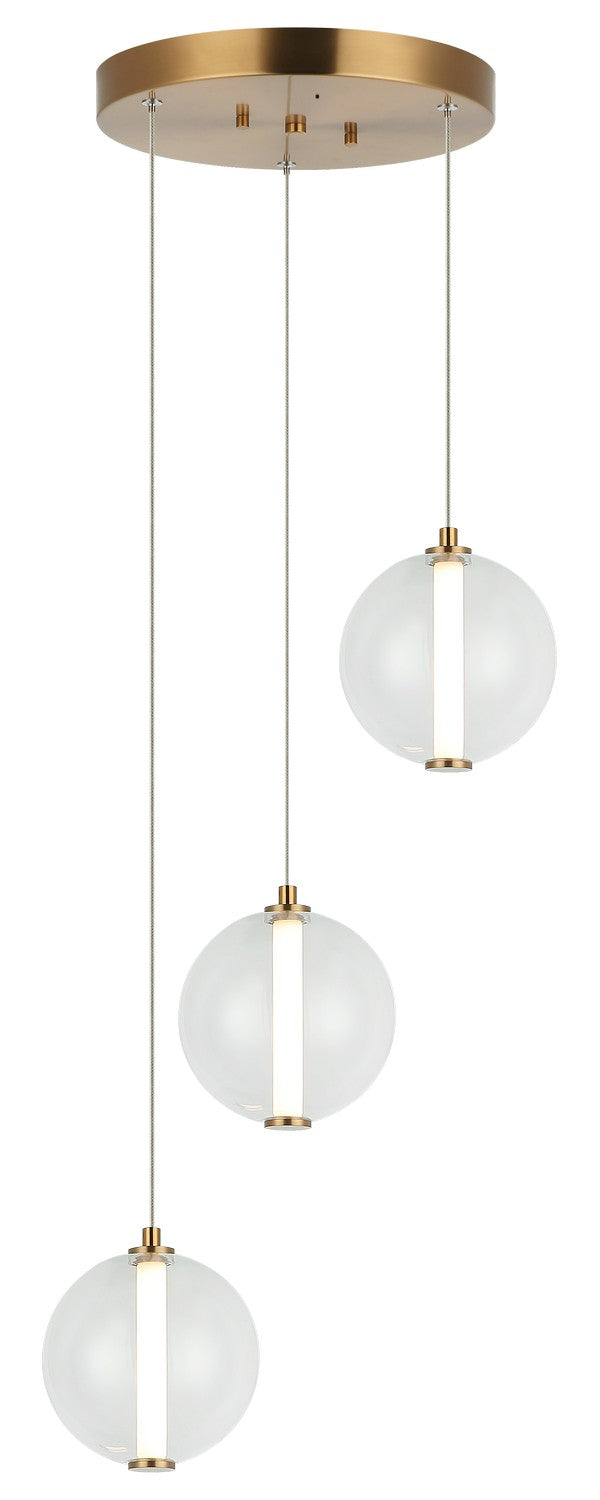 Matteo Lighting C69603AGCL LED Pendant, Aged Gold Brass