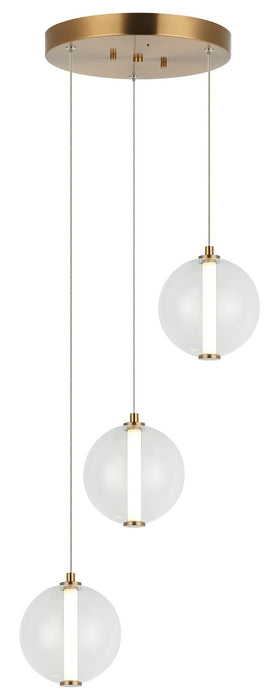 Matteo Lighting C69603AGCL LED Pendant, Aged Gold Brass