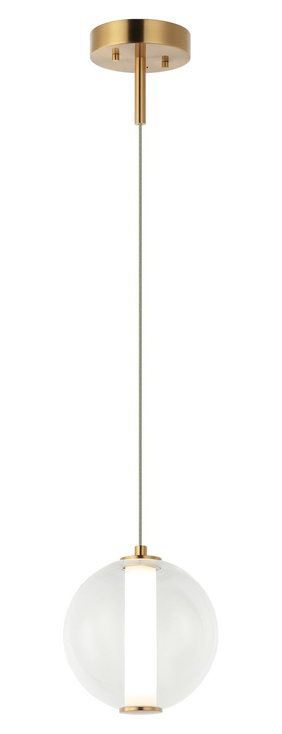 Matteo Lighting C69611AGCL LED Pendant, Aged Gold Brass