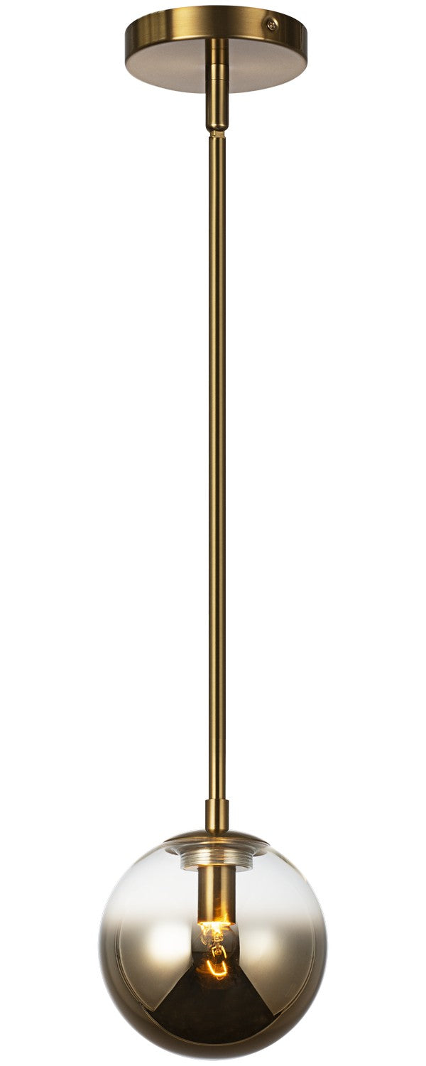 Matteo Lighting C70701AGAG One Light Pendant, Aged Gold Brass