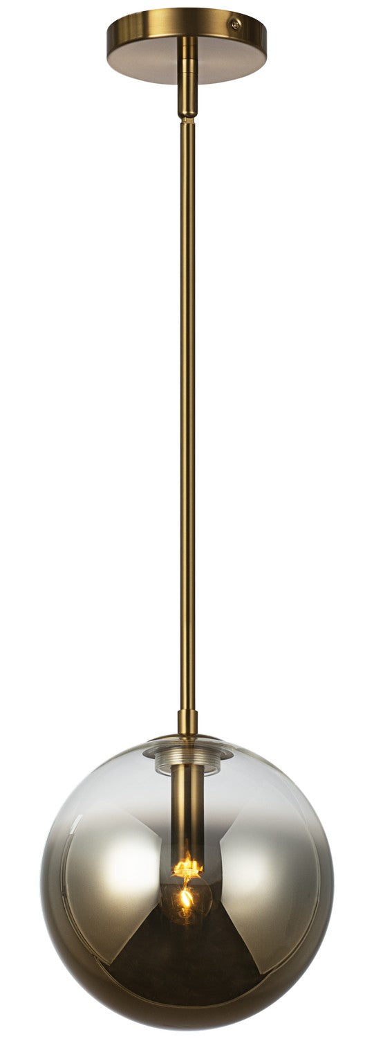 Matteo Lighting C70711AGAG One Light Pendant, Aged Gold Brass