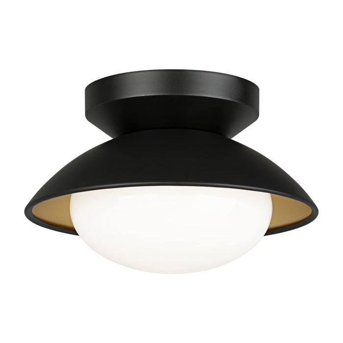 Matteo Lighting M13101BKOP One Light Ceiling Mount, Black