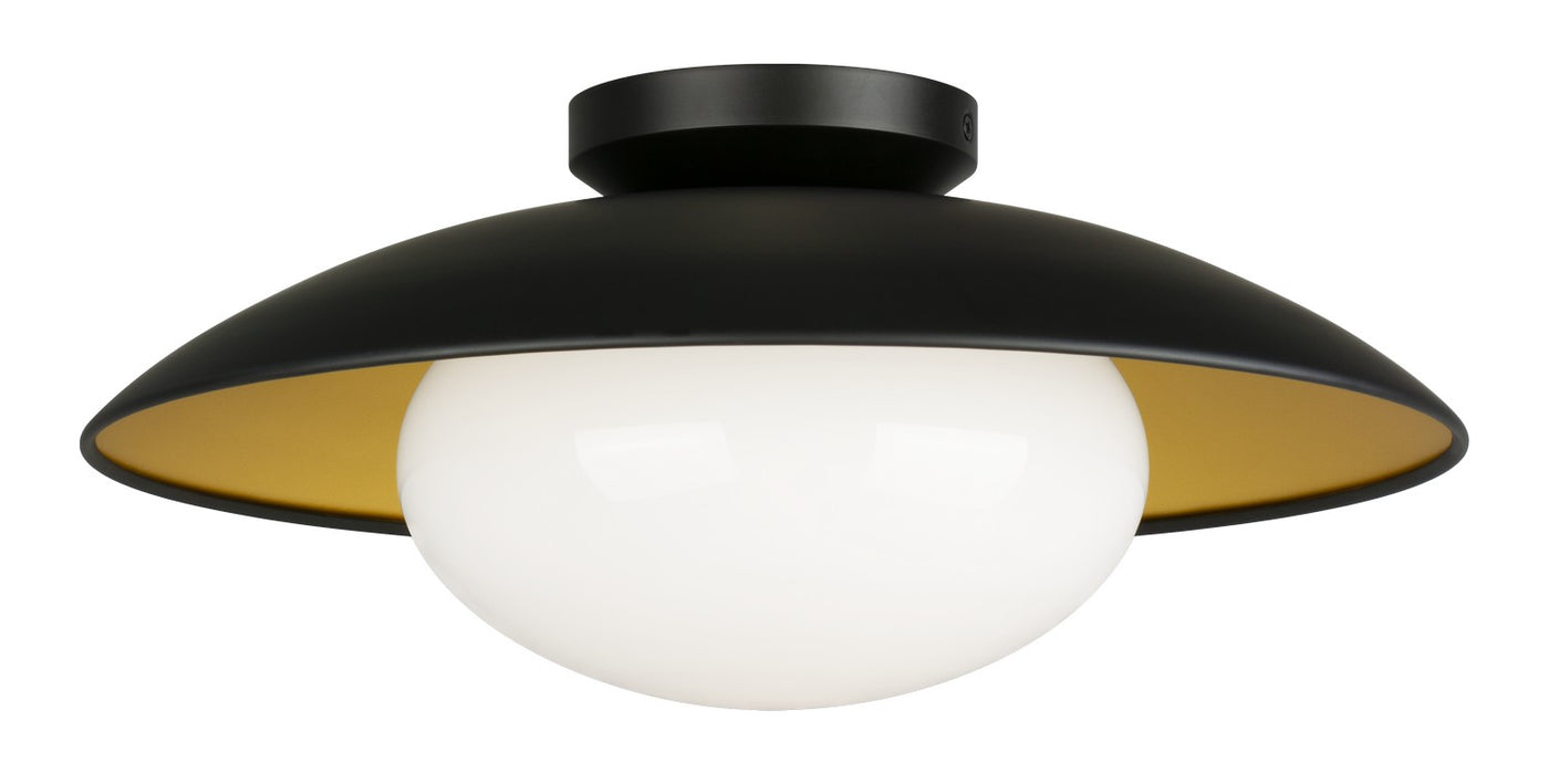 Matteo Lighting M13121BKOP One Light Ceiling Mount, Black