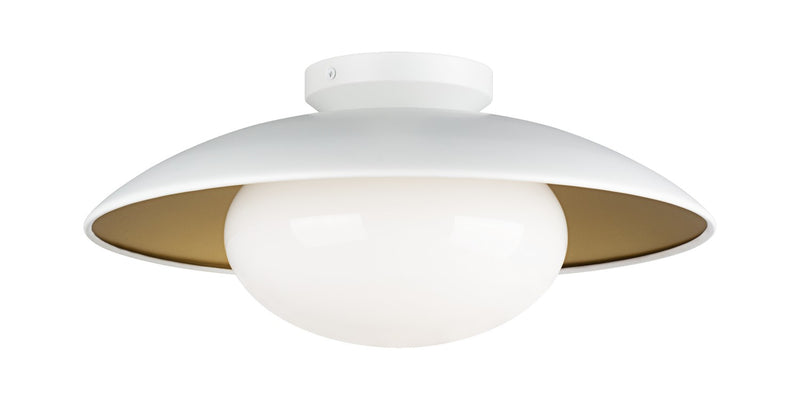 Matteo Lighting M13121WHOP One Light Ceiling Mount, White