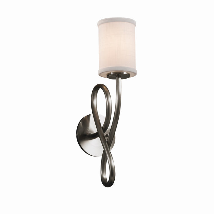 Justice Designs FAB-8911-10-WHTE-NCKL-LED1-700 LED Wall Sconce, Brushed Nickel