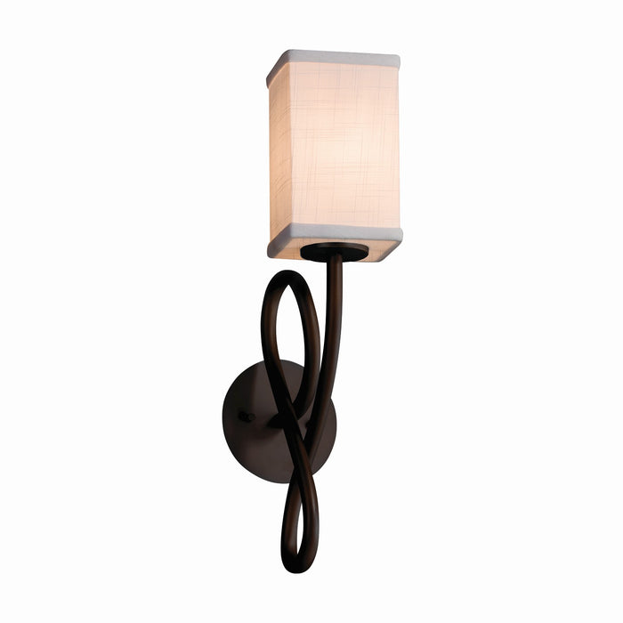 Justice Designs FAB-8911-15-CREM-DBRZ One Light Wall Sconce, Dark Bronze