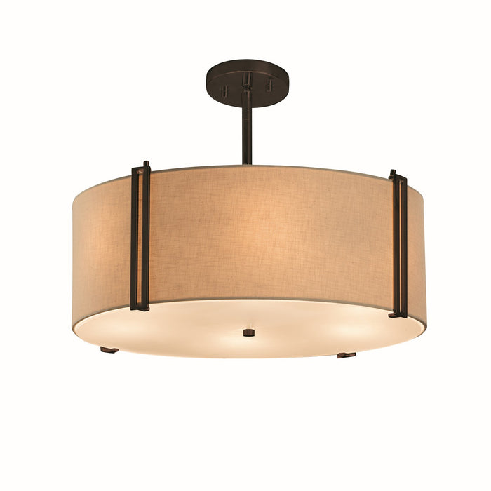 Justice Designs FAB-9511-CREM-DBRZ Three Light Pendant, Dark Bronze