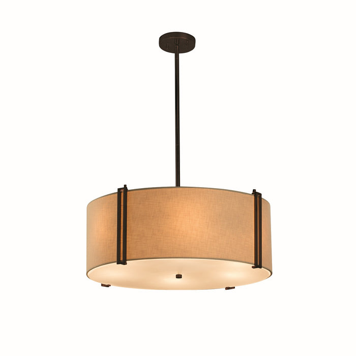 Justice Designs FAB-9512-CREM-DBRZ Six Light Pendant, Dark Bronze