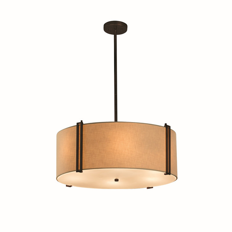Justice Designs FAB-9512-CREM-DBRZ-LED6-4200 LED Pendant, Dark Bronze