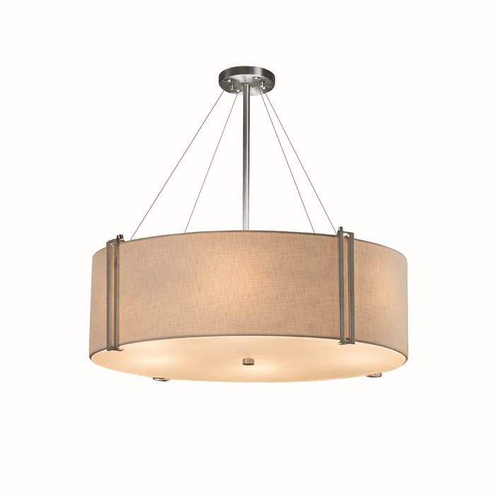 Justice Designs FAB-9514-CREM-NCKL Eight Light Pendant, Brushed Nickel
