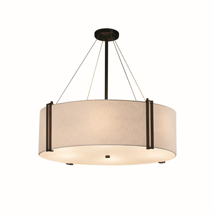 Justice Designs FAB-9514-WHTE-DBRZ Eight Light Pendant, Dark Bronze