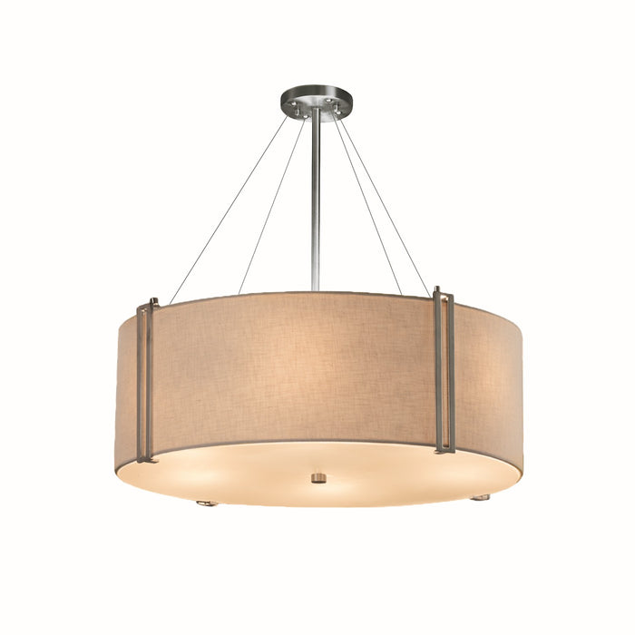 Justice Designs FAB-9517-CREM-NCKL Eight Light Pendant, Brushed Nickel