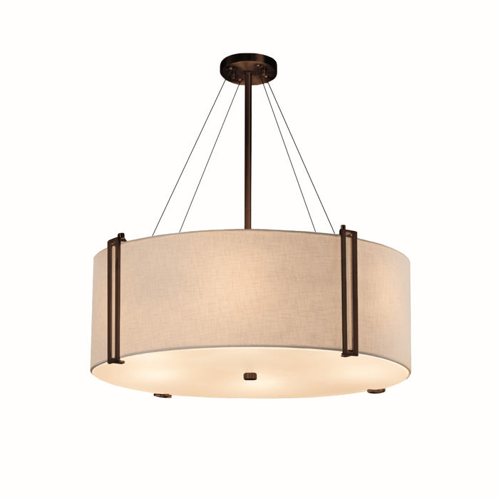 Justice Designs FAB-9517-WHTE-DBRZ Eight Light Pendant, Dark Bronze