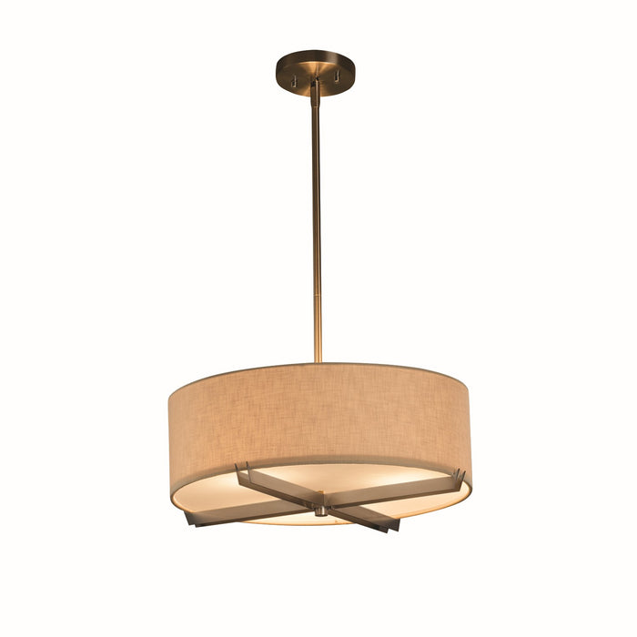 Justice Designs FAB-9521-CREM-NCKL Three Light Pendant, Brushed Nickel