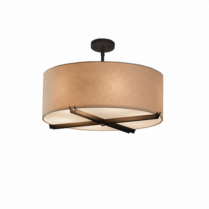 Justice Designs FAB-9522-CREM-DBRZ Six Light Pendant, Dark Bronze