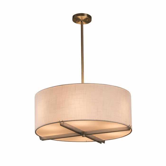 Justice Designs FAB-9522-WHTE-NCKL Six Light Pendant, Brushed Nickel