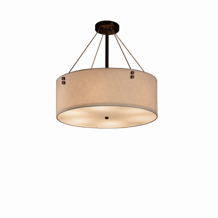 Justice Designs FAB-9531-CREM-DBRZ-F2 Three Light Pendant, Dark Bronze