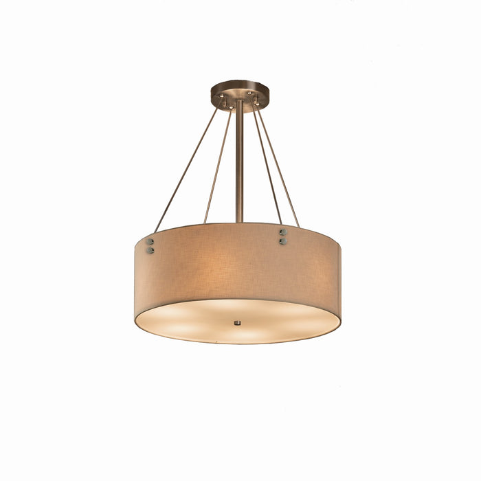Justice Designs FAB-9531-CREM-NCKL-F1 Three Light Pendant, Brushed Nickel