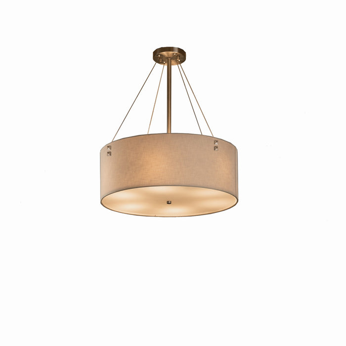 Justice Designs FAB-9531-CREM-NCKL-F3 Three Light Pendant, Brushed Nickel