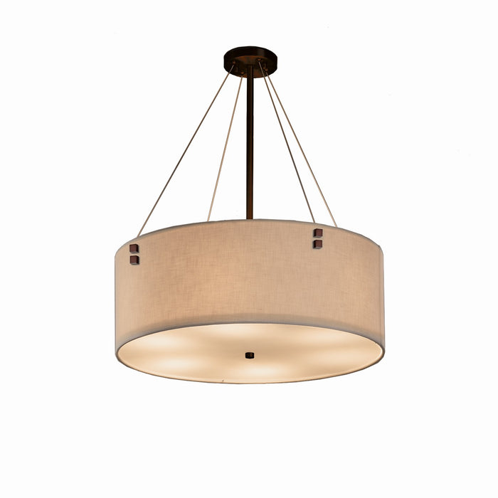 Justice Designs FAB-9532-CREM-DBRZ-F2 Six Light Pendant, Dark Bronze