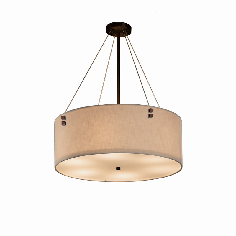 Justice Designs FAB-9532-CREM-DBRZ-F2-LED6-4200 LED Pendant, Dark Bronze