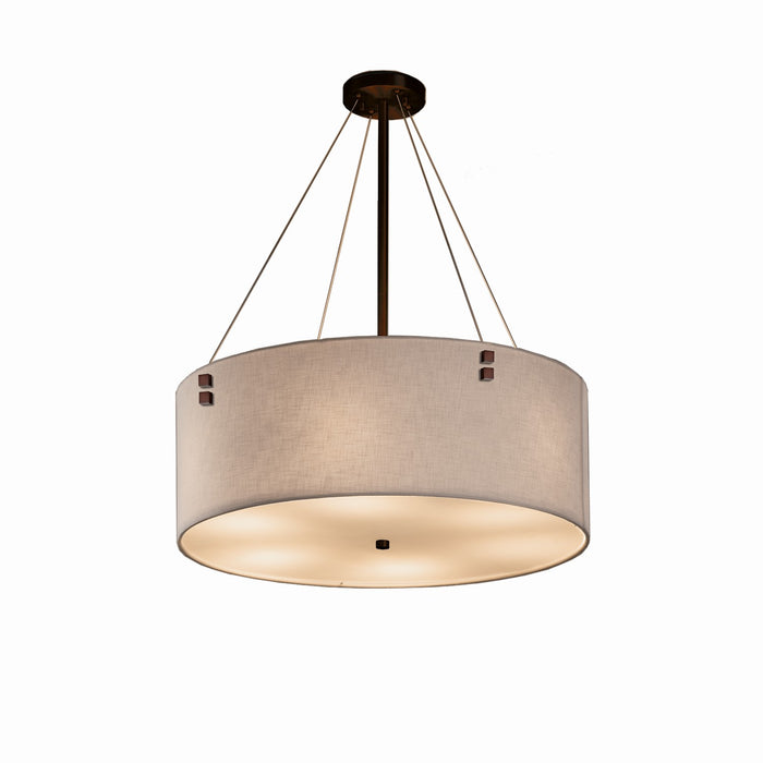 Justice Designs FAB-9532-WHTE-DBRZ-F2 Six Light Pendant, Dark Bronze