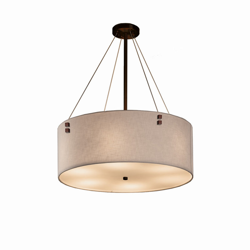 Justice Designs FAB-9532-WHTE-DBRZ-F2-LED6-4200 LED Pendant, Dark Bronze