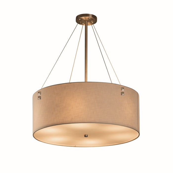 Justice Designs FAB-9534-CREM-NCKL-F3 Eight Light Pendant, Brushed Nickel