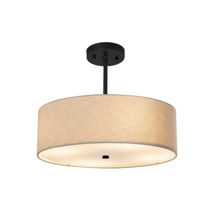 Justice Designs FAB-9591-CREM-MBLK Three Light Pendant, Matte Black
