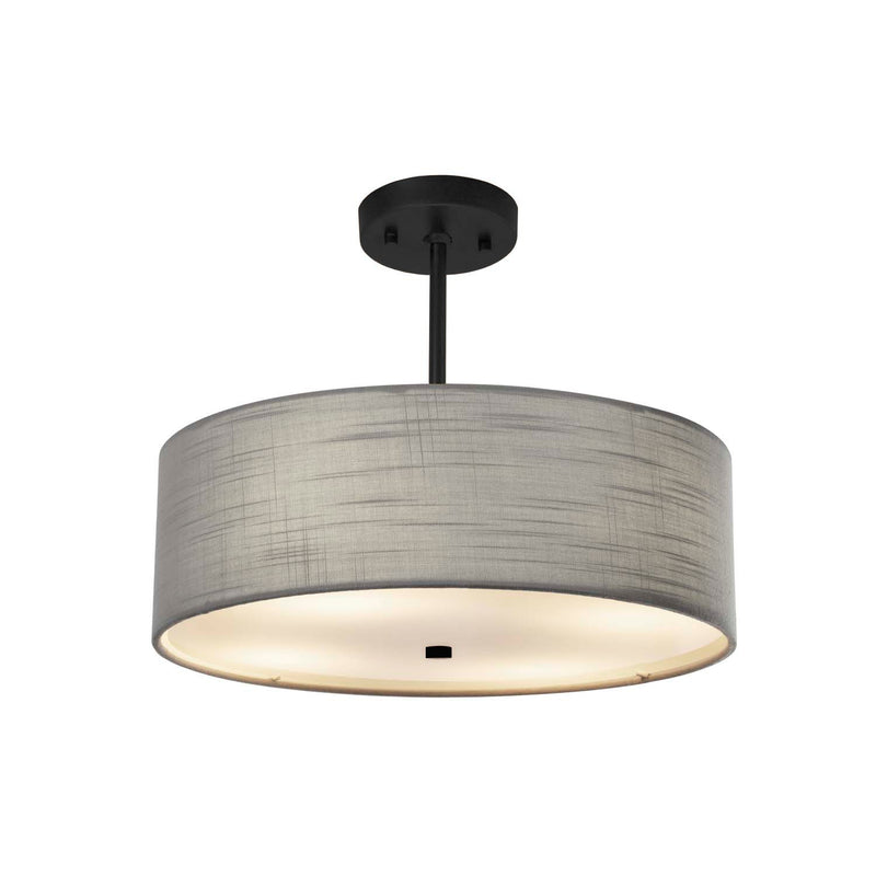 Justice Designs FAB-9591-GRAY-MBLK Three Light Pendant, Matte Black