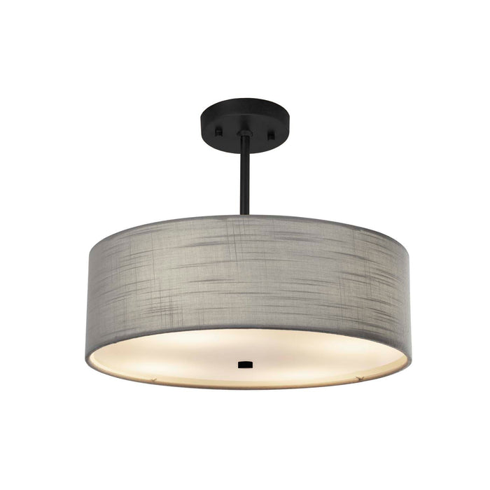 Justice Designs FAB-9591-GRAY-MBLK Three Light Pendant, Matte Black