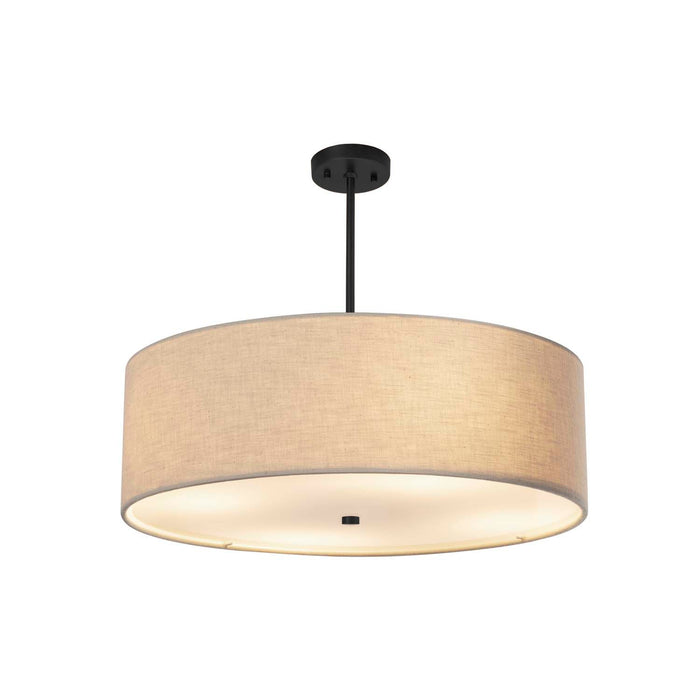 Justice Designs FAB-9592-CREM-MBLK Six Light Pendant, Matte Black