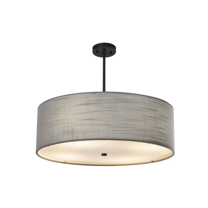 Justice Designs FAB-9592-GRAY-MBLK Six Light Pendant, Matte Black