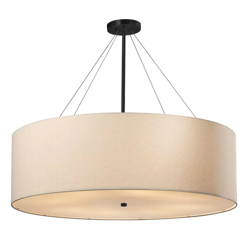 Justice Designs FAB-9594-CREM-MBLK Eight Light Pendant, Matte Black
