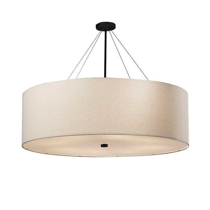 Justice Designs FAB-9599-WHTE-MBLK 12 Light Pendant, Matte Black