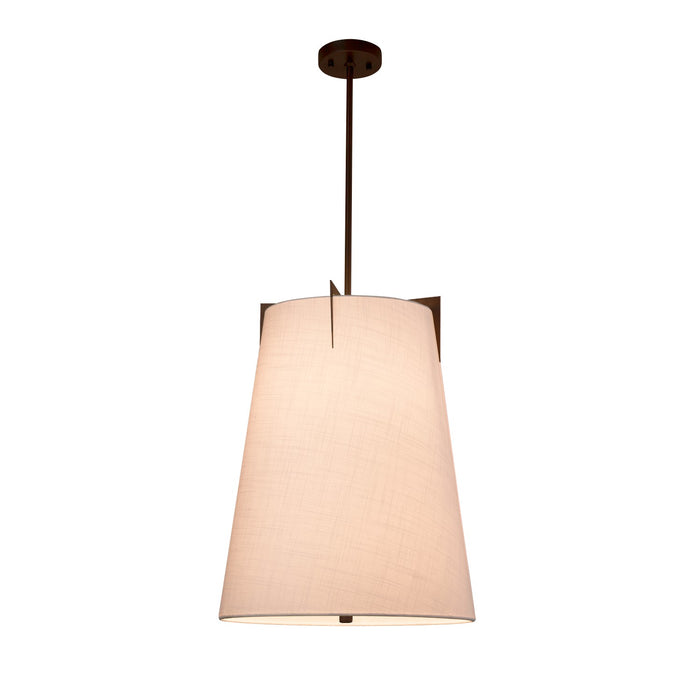 Justice Designs FAB-9600-WHTE-DBRZ Two Light Pendant, Dark Bronze