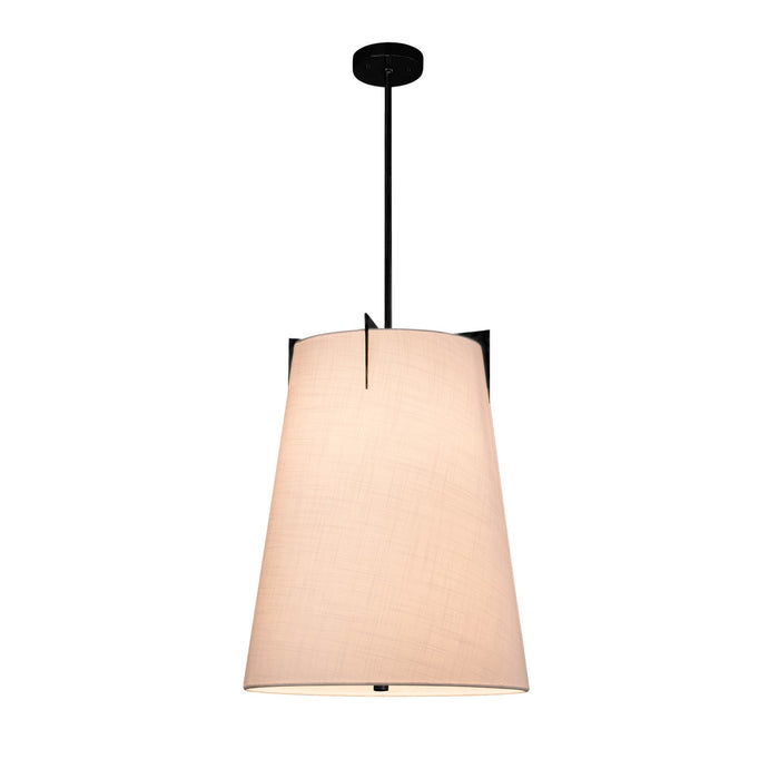 Justice Designs FAB-9600-WHTE-MBLK Two Light Pendant, Matte Black