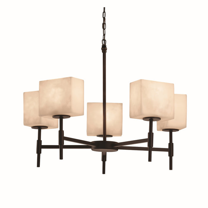 Justice Designs FAL-8410-55-DBRZ Five Light Chandelier, Dark Bronze