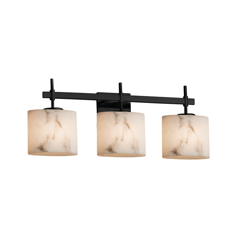 Justice Designs FAL-8413-30-MBLK Three Light Bath Bar, Matte Black