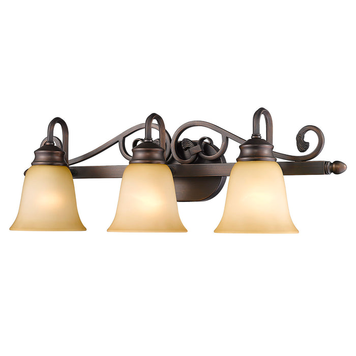 Golden 4074-3 RBZ Three Light Bath Vanity, Rubbed Bronze